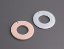 2 Ring Beads in Light Blue and Nude Pink, 29mm, 1 hole, Acetate Plastic Beads, Reversible