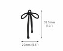 4 Matte Black Droopy Bow Charms, 32.5 x 20mm, Metal Pendants, Large Bow Tie, Rubber Effect, Artsy Craft and Jewelry Findings