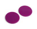 4 Round Purple Charms, 35mm, 1 Hole, Acrylic Beads, Big Round Blanks, Flat Circle Discs