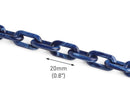 1ft Small Navy Blue Acrylic Chain Links, 20mm, Paperclip, Dainty Jewelry Chain