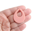 4 Peach Teardrop Pendants, 1 Hole, Coral and Light Pink Beads, Colored Acrylic Plastic Beads, 38 x 30mm