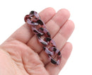 1ft Leopard Print Acrylic Chain Links in Red Brown, 23 x 17mm, Miami Curb Chain Twists, Colored Plastic Chain