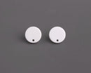 4 Pure White Stud Earrings with Hole, Plastic Ear Stud with Posts, Craft Jewelry Findings, Acrylic, 14mm