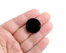 4 Round Connectors in Black, 22mm, 2 Holes, Acetate Plastic Bead Charms, Bracelet and Necklace Links