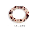 2 Designer Swimwear Rings in White Tortoise Shell, Thick Plastic, Acrylic Semi Transparent O Ring, Swimsuit Bikini, 1.75 Inch