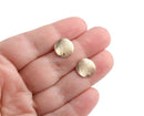 4 Gold Earring Studs with Stardust Finish, Small Wavy Ear Studs, Organic Round Circles with Posts, Metal, 12mm