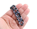 1ft Blue Tortoise Shell Chain Links, 23mm, Acrylic Jewelry Supply Findings