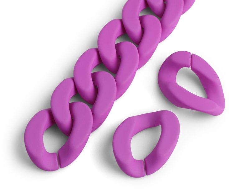 1ft Large Matte Neon Purple Acrylic Chain Links, 30mm, Y2K 90s Style, For Accessories
