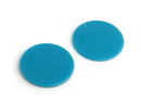 4 Round Blue Charms, 35mm, 1 Hole, Acrylic Beads, Plastic Flat Discs, Super Chunky