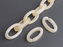 1ft Ivory Acrylic Chain Links, 35mm, Translucent, Chunky Ovals for Jewelry