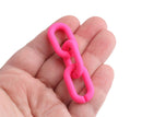 1ft Matte Neon Pink Chain Links, 27 x 16mm, Ultra Smooth, Plastic Chain for Necklaces and Bracelets