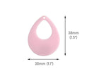 4 Soft Pink Teardrop Pendants, Pastel Acrylic Beads, Plastic Pendants for Earrings, 38 x 30mm