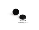 4 Black Resin Flatbacks, 12mm, Cabochons, Phone Case Decorating, Scrapbooking Embellishment, Stud Earring Blanks