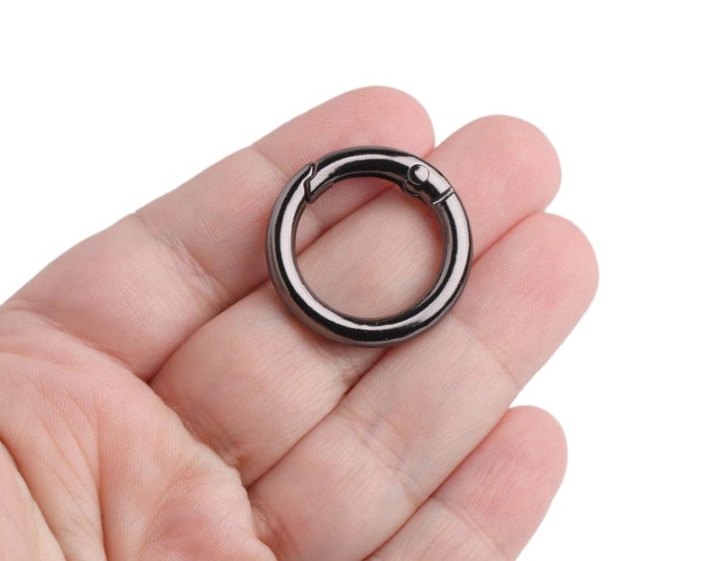 2 Gunmetal Black Spring Gate Clips, 1.05