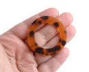 2 Big Swimwear Rings in Tortoise Shell, 1.75 Inch, Plastic, Acrylic O Ring, Swimsuit Bikini Hardware