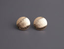 4 Gold Brushed Stud Earrings with Hidden Loop, Metal Alloy, Textured, Domed Circle Studs for Jewelry Making, 15mm