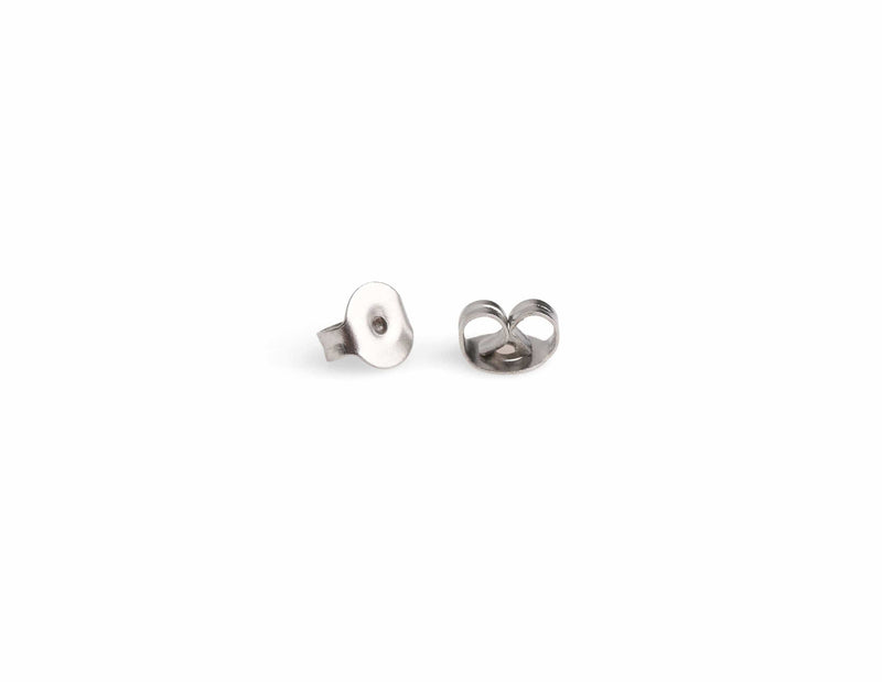 100pcs Stainless Steel Earring Backs, Tiny Ear Nuts, Metal Replacement