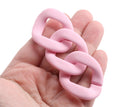 1ft Matte Light Pink Plastic Chain Links, 40 x 33mm, Cute Pastels, Super Chunky, Purse Strap Chain Supply
