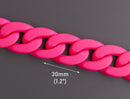 1ft Large Matte Neon Pink Acrylic Chain Links, 30mm, For Festival Accessories