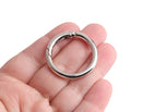 2 Large Silver Spring Gate Clips, 1.3 Inch, Keychain Attacher Rings, For Purses and Handbag Straps