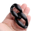 1ft Matte Metallic Black Acrylic Chain Links, 52mm, Extra Large, Raised Curb Links
