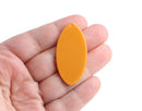4 Butterscotch Orange Oval Charms, Colored Acrylic Beads, Flat Tags for Earrings and Keychains, 44 x 21.5mm