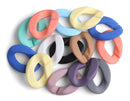 1ft Matte Rainbow Plastic Chain Links, 39mm, Acrylic Chain, Random Mixed Colors