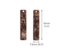 4 Dark Brown Bar Charms, Vertical Pendant for Making Necklaces and Earrings, Eco Friendly Plastic, 36 x 7.5mm