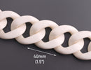 1ft Bone White Plastic Chain Links, 40 x 32.5mm, Extra Large Acrylic Chain for Purse Straps and Necklaces
